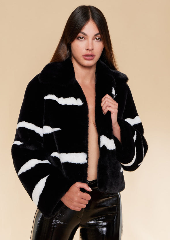 Faux Fur Tiger Pattern Jacket
