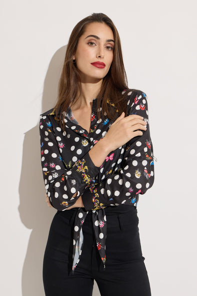 Ladybug Tie Front Blouse
