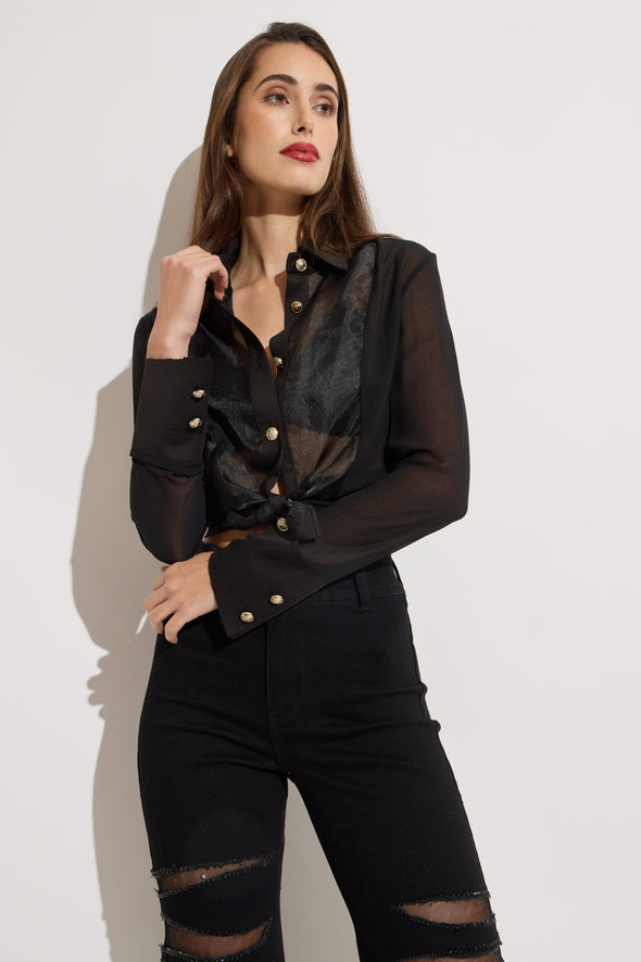 Organza/Chiffon/ Blouse with Tank
