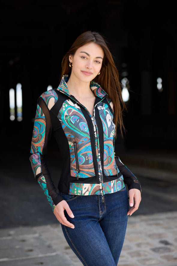 Paisley Floral Foiled Reptile Scuba Jacket