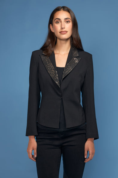 Antique Beaded Collar Blazer