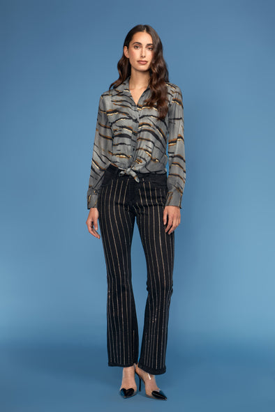 Tiger Button Down Blouse