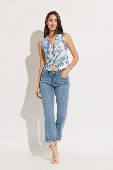 Paisley Viscose Blend Vest