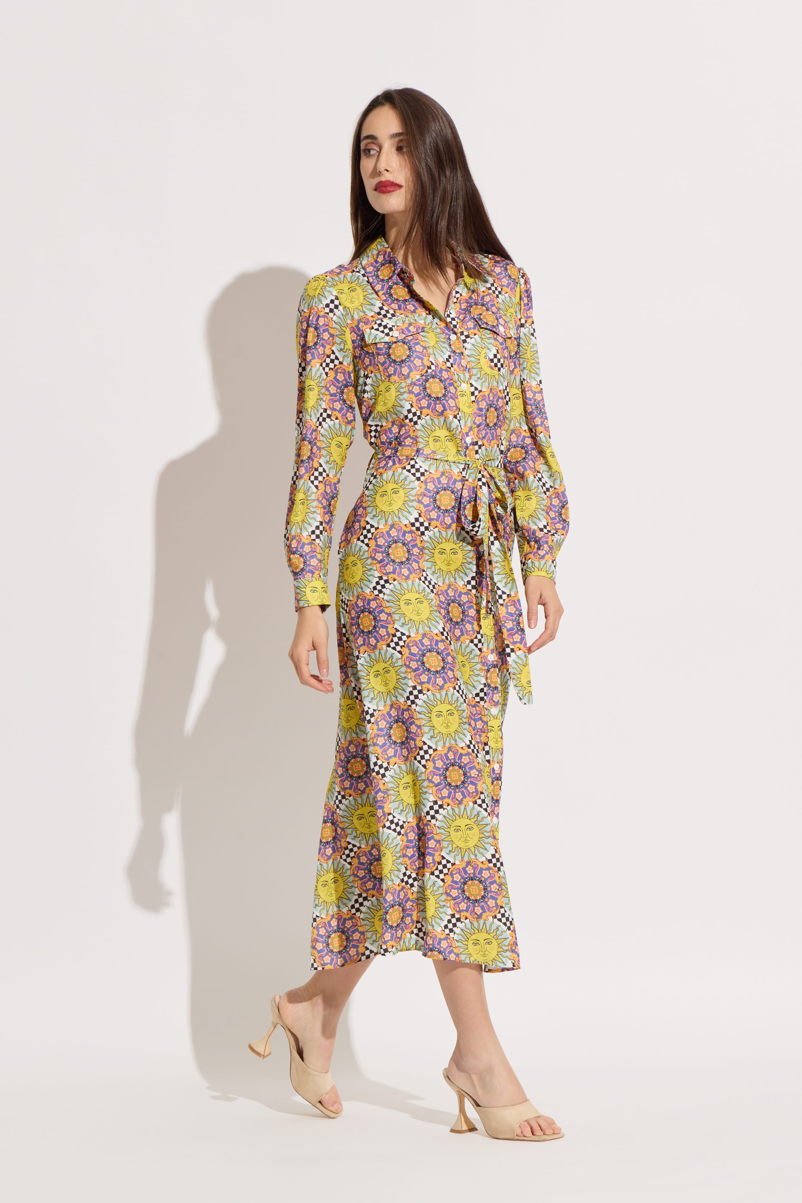 Sunburst a Line Maxi Shirt Dress Sunburst a Line Maxi Shirt Dress