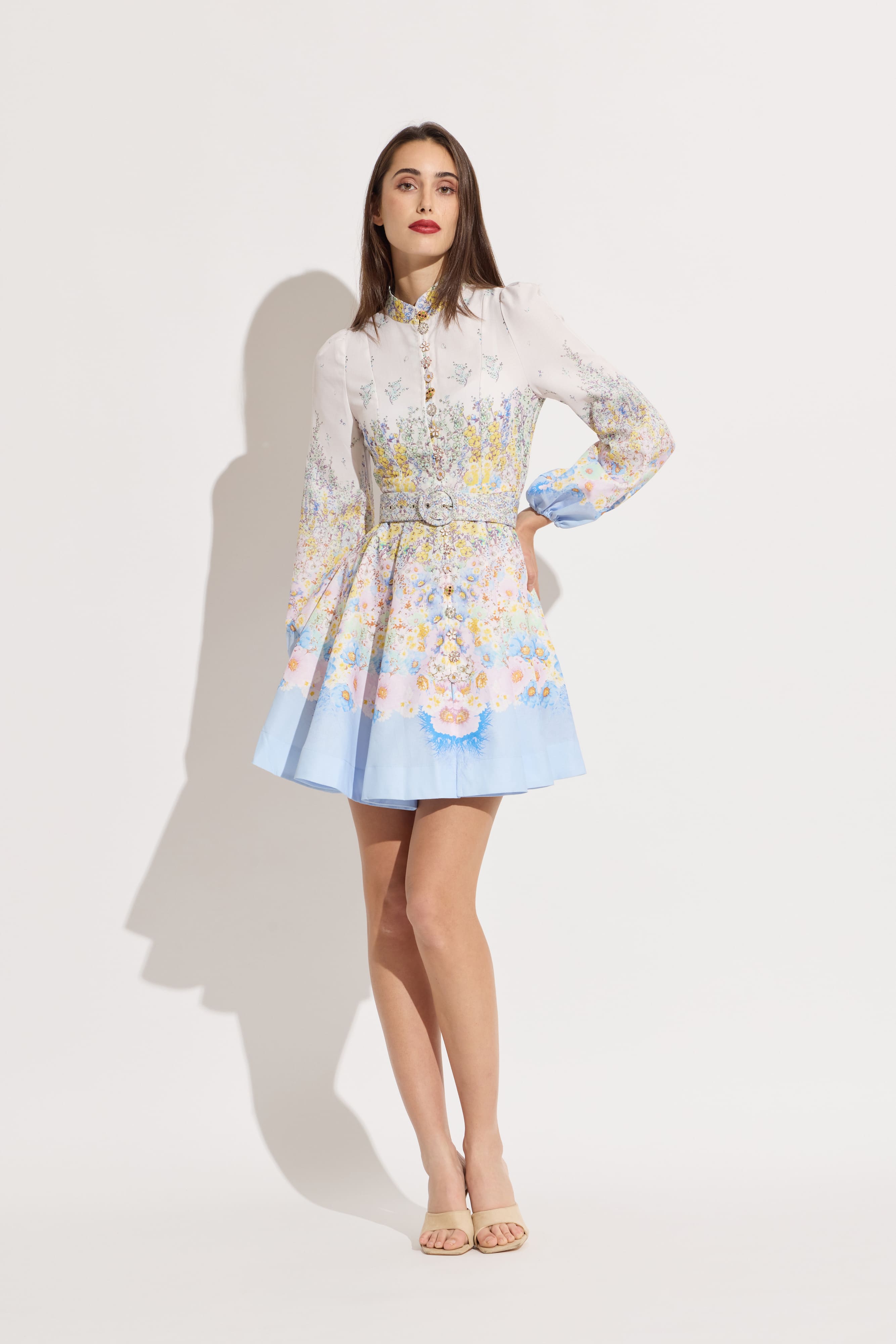 strapless open back dress Pastel Color High Neck Belted Short Dress strapless open back dress Pastel Color High Neck Belted Short Dress