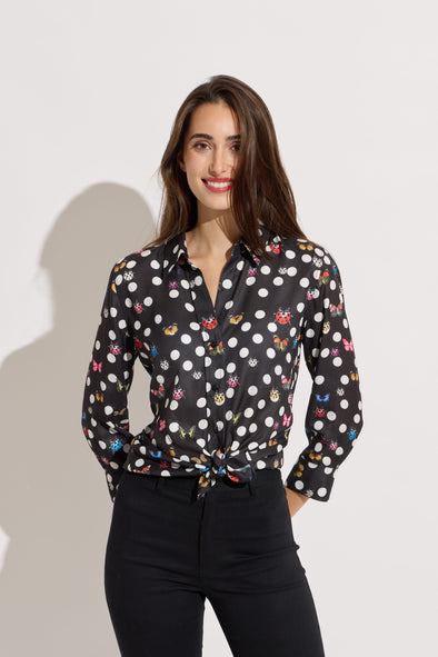 Ladybug Button Down Blouse