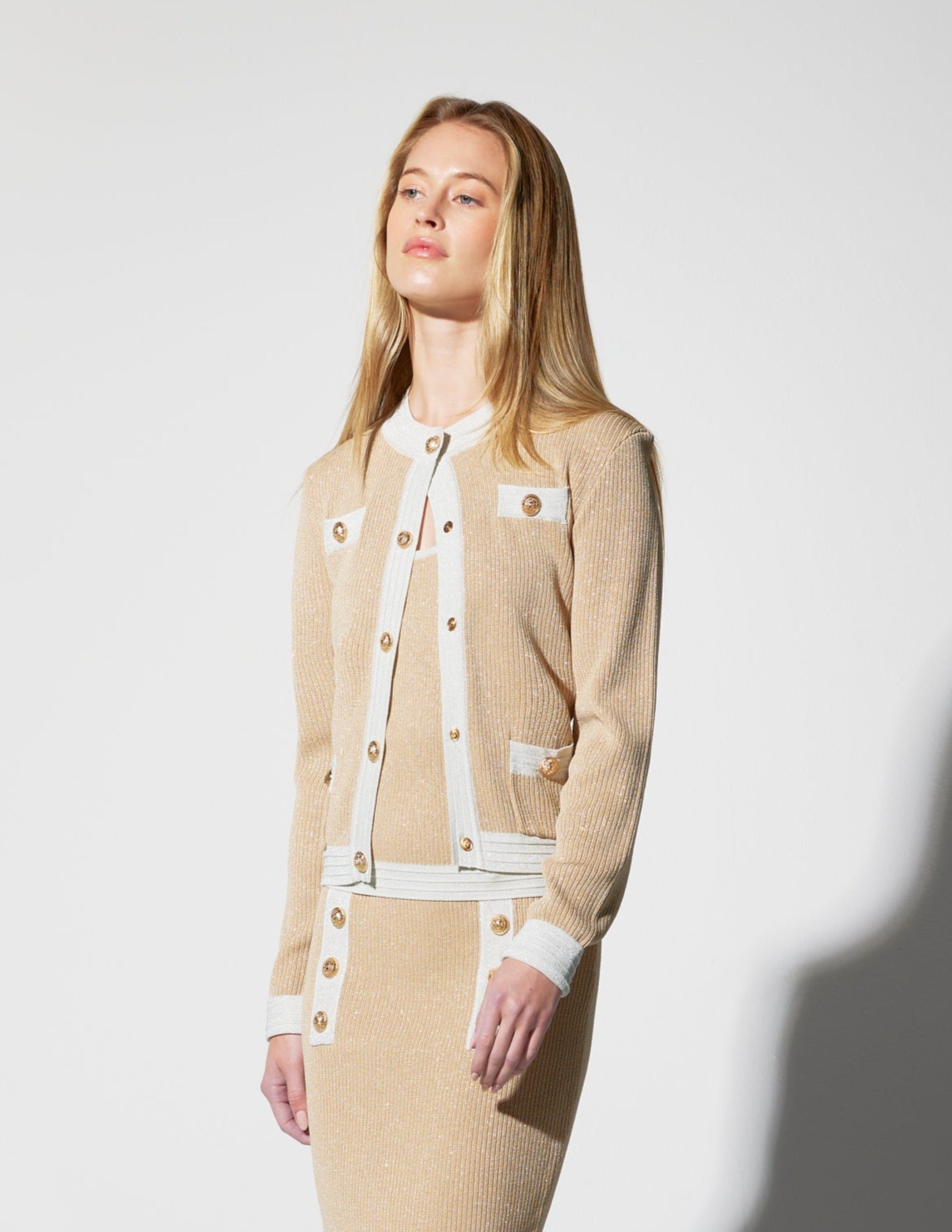 Shimmer Ribbed Knit Shell – OO LA LA!