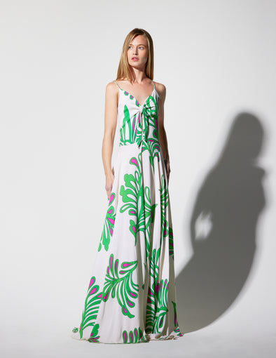 Palm Leaves Maxi Dress